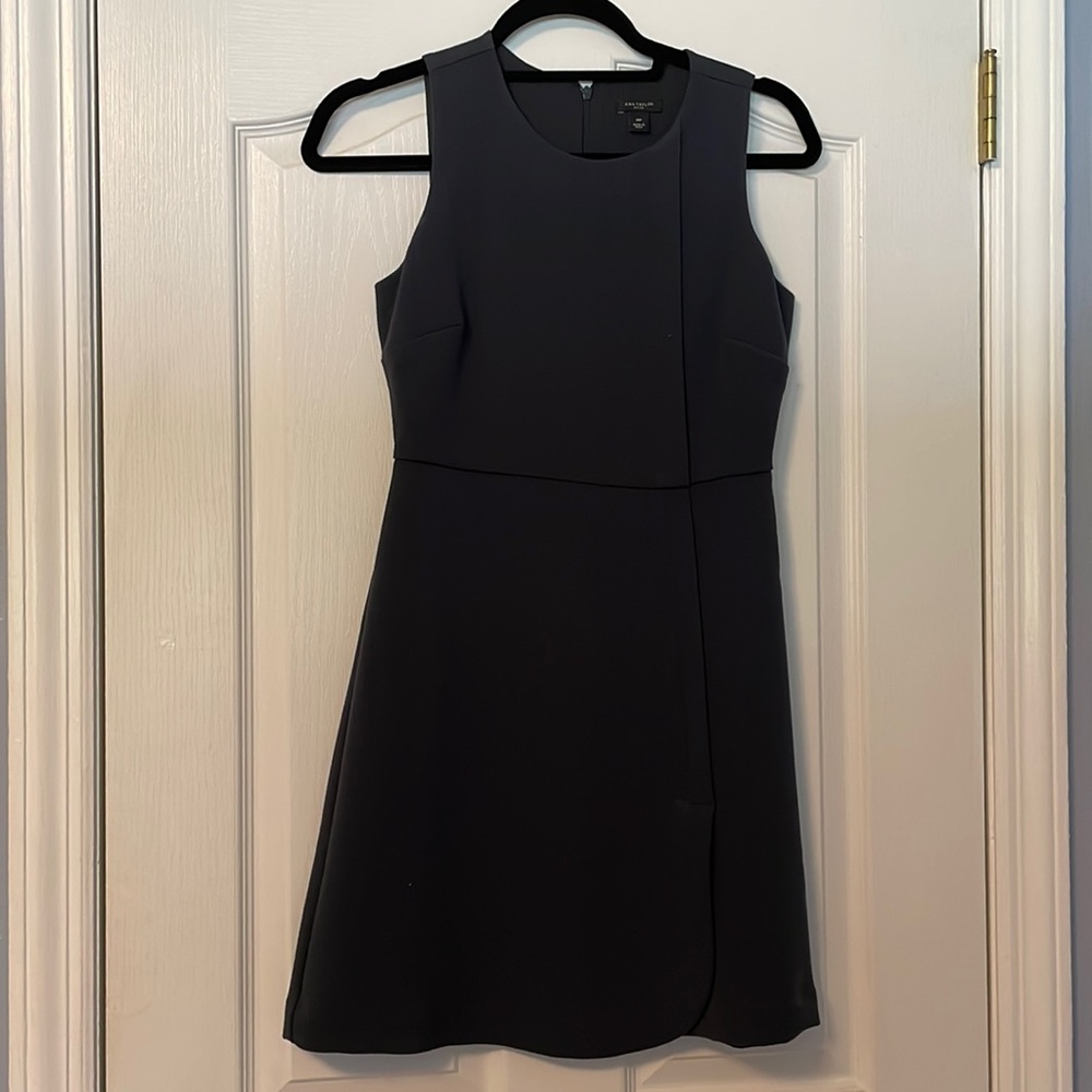 Ann Taylor A Line Dark Gray Dress